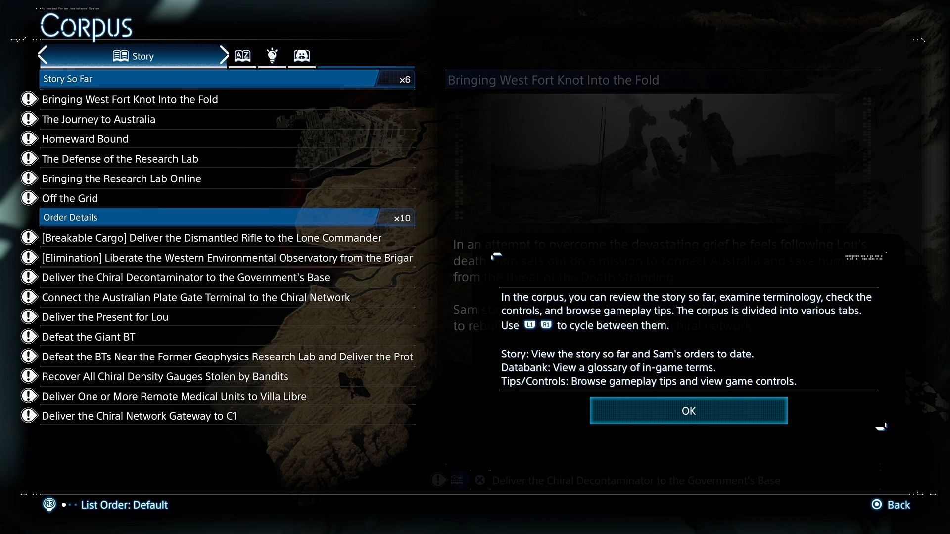 Corpus has everything you need to know (Image via Sportskeeda Gaming || Kojima Productions)